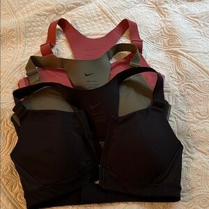Nike Women's Sports Bra Trio - Black, Olive, Red 3x$50